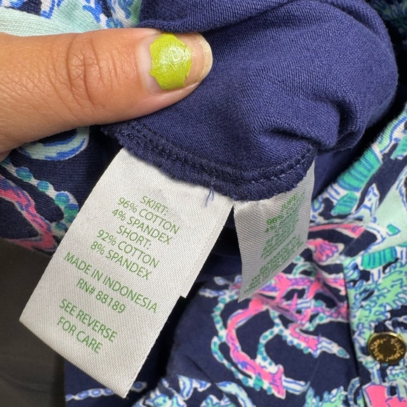 Lilly Pulitzer Madison Skort Bright Navy Pop Up Monkey Trouble - Picture 7 of 10